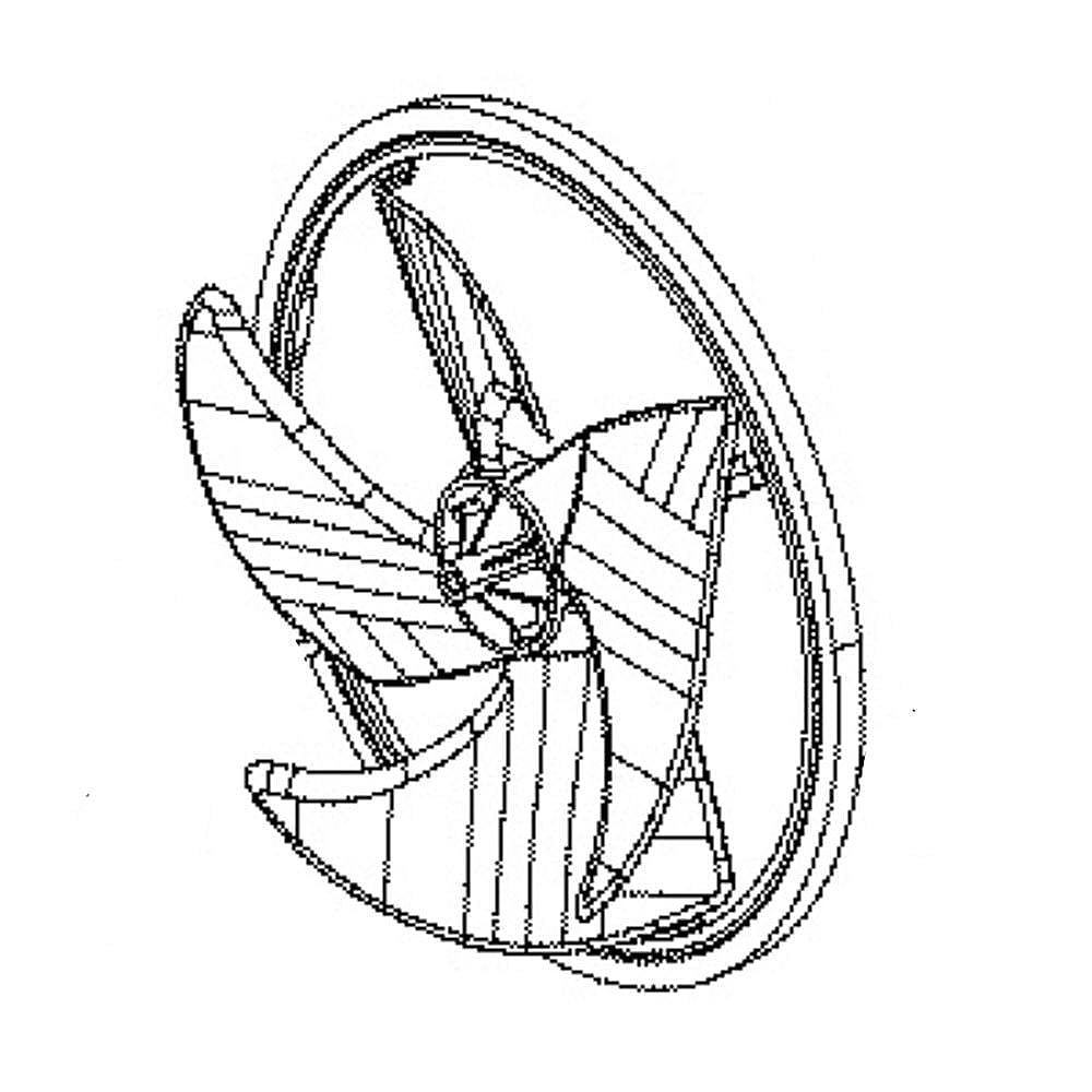 GE Part #wj76X22156, Outdoor Fan Blade | 15.50 x 15.30 x 4.40