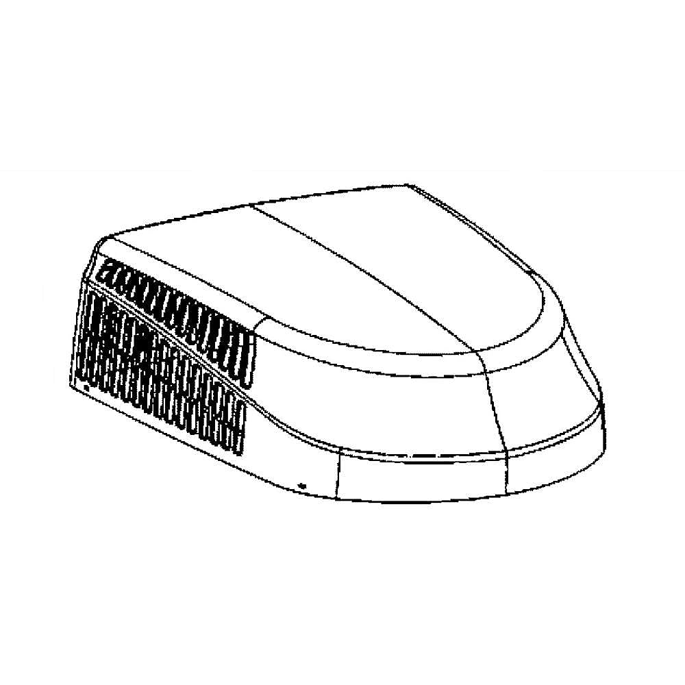 Part #wj76X25399, Room Air Conditioner Outdoor Fan Shroud Cover (White)