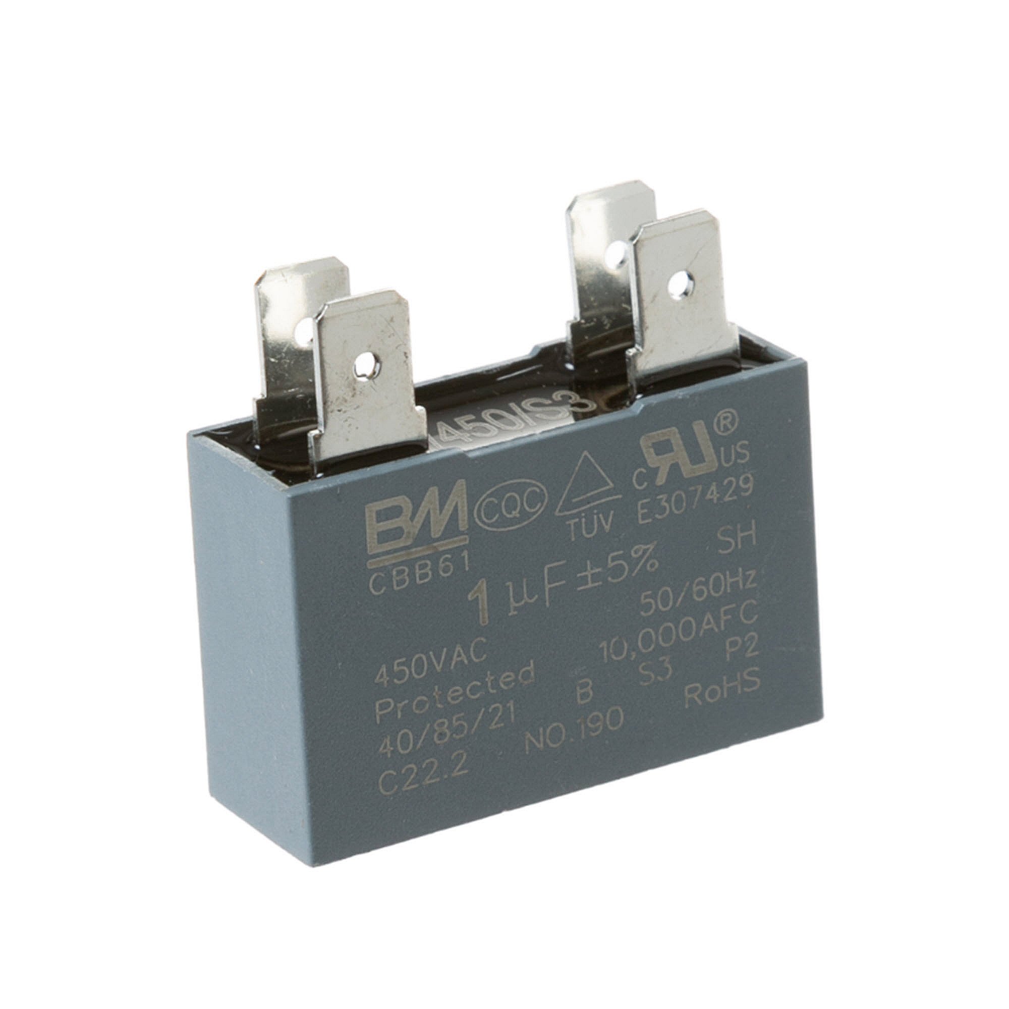 Part #wp20X24881, Fan Motor Capacitor 1Uf/450V-P2