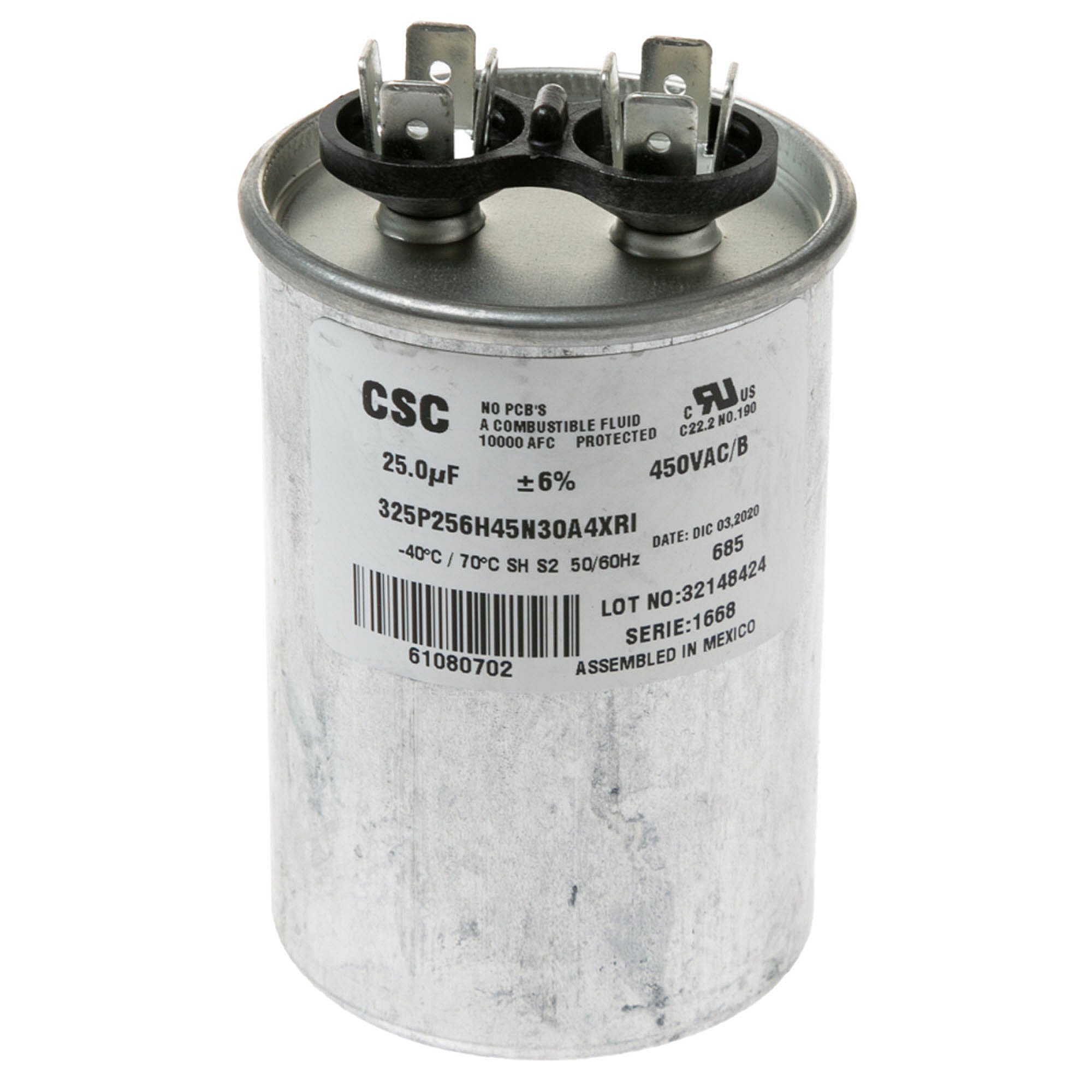 Part #wp20X25600, Room Air Conditioner Compressor Capacitor