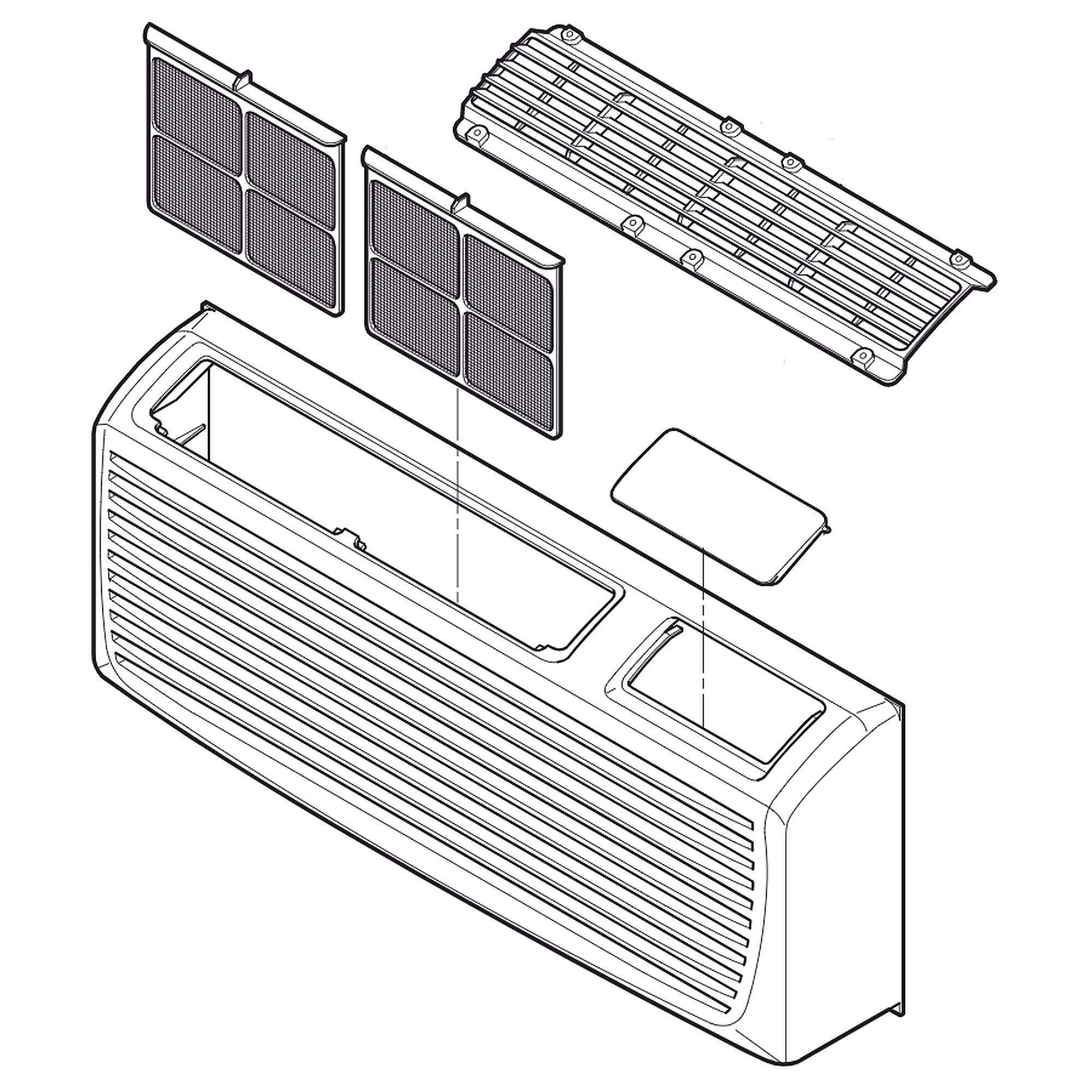 Part #3531A10149J, Room Air Conditioner Front Grille Assembly