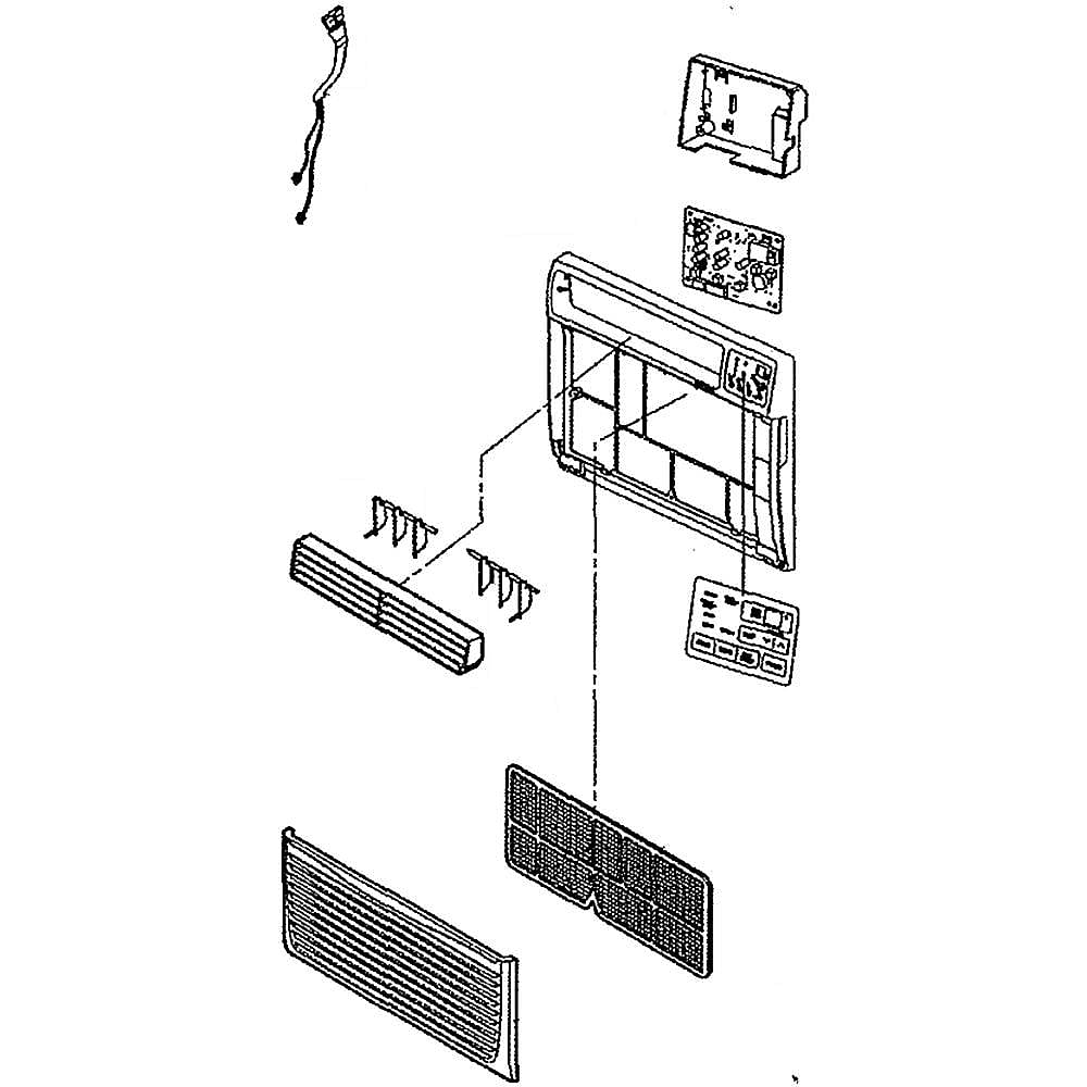Kenmore Elite Part #aeb75245501, Room Air Conditioner Front Grille Assembly | 34.00 x 20.00 x 7.00