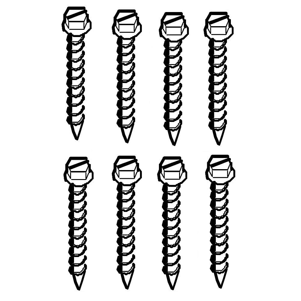 Part #7342681, Ecodyne Water Softener Screw, #10 X 2-5/8-In, 8-Pack
