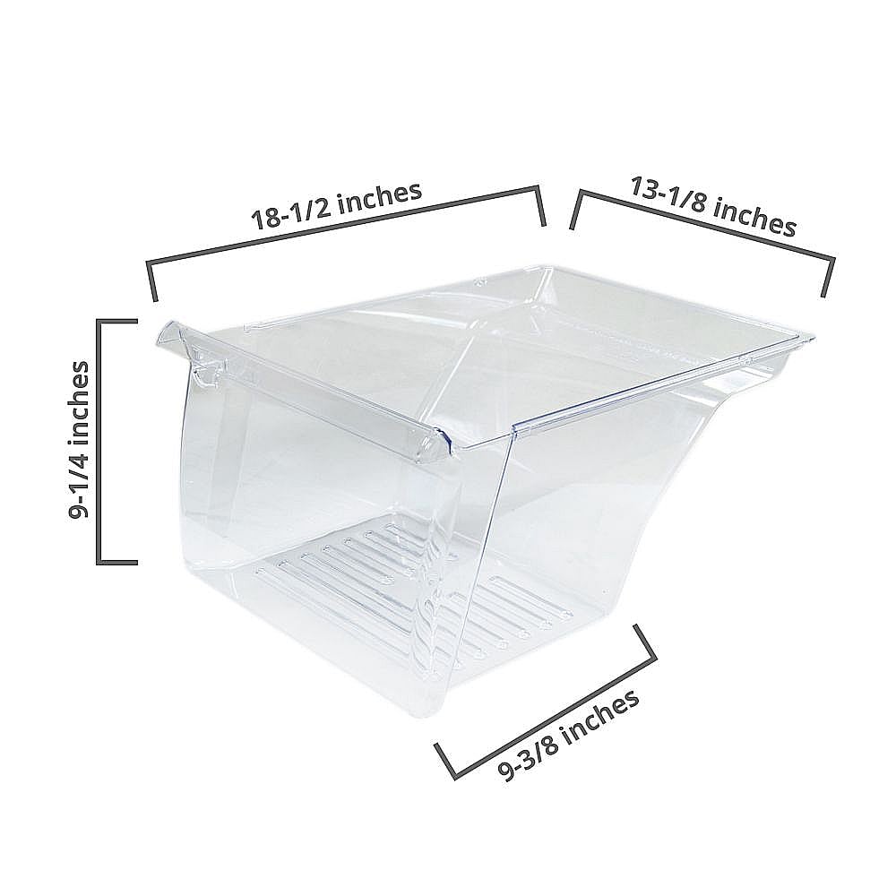 Part #w10854037, Whirlpool Refrigerator Crisper Drawer (Replaces 2218141, Wp2218124) / 11.75 x 20.00 x 18.13