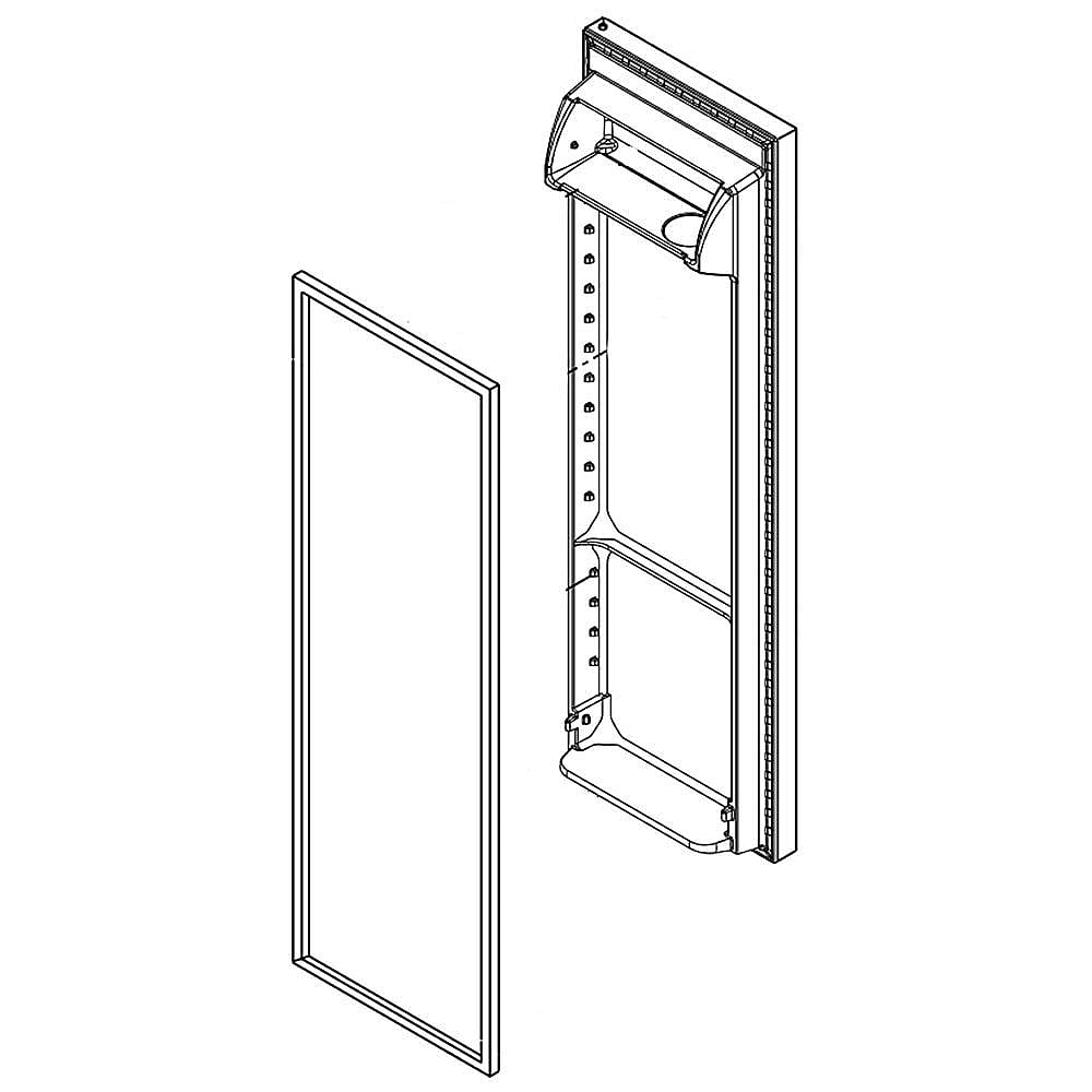 Photo of GE Part #lw10407701, Refrigerator Door Assembly (Stainless) | 74.00 x 24.00 x 12.00 from Repair Parts Direct