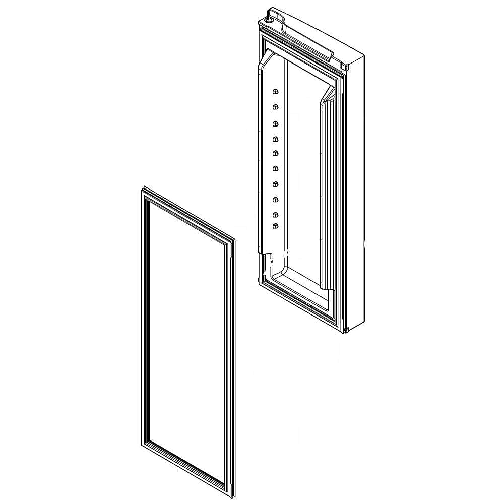 Photo of GE Part #lw10413518, Refrigerator Door Assembly, Right (Black) from Repair Parts Direct
