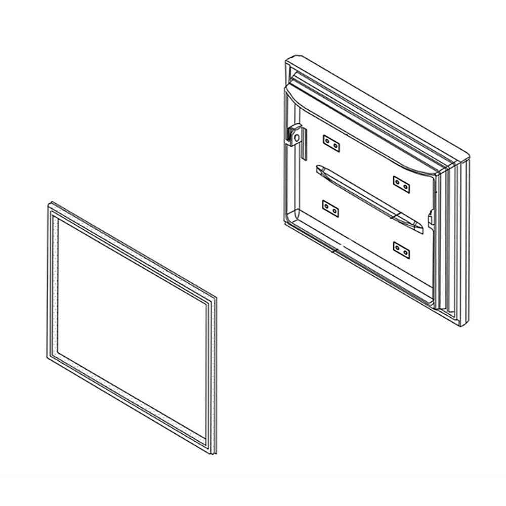 Photo of GE Part #lw10413530, Refrigerator Freezer Door Assembly (Black) | 38.50 x 29.25 x 10.50 from Repair Parts Direct