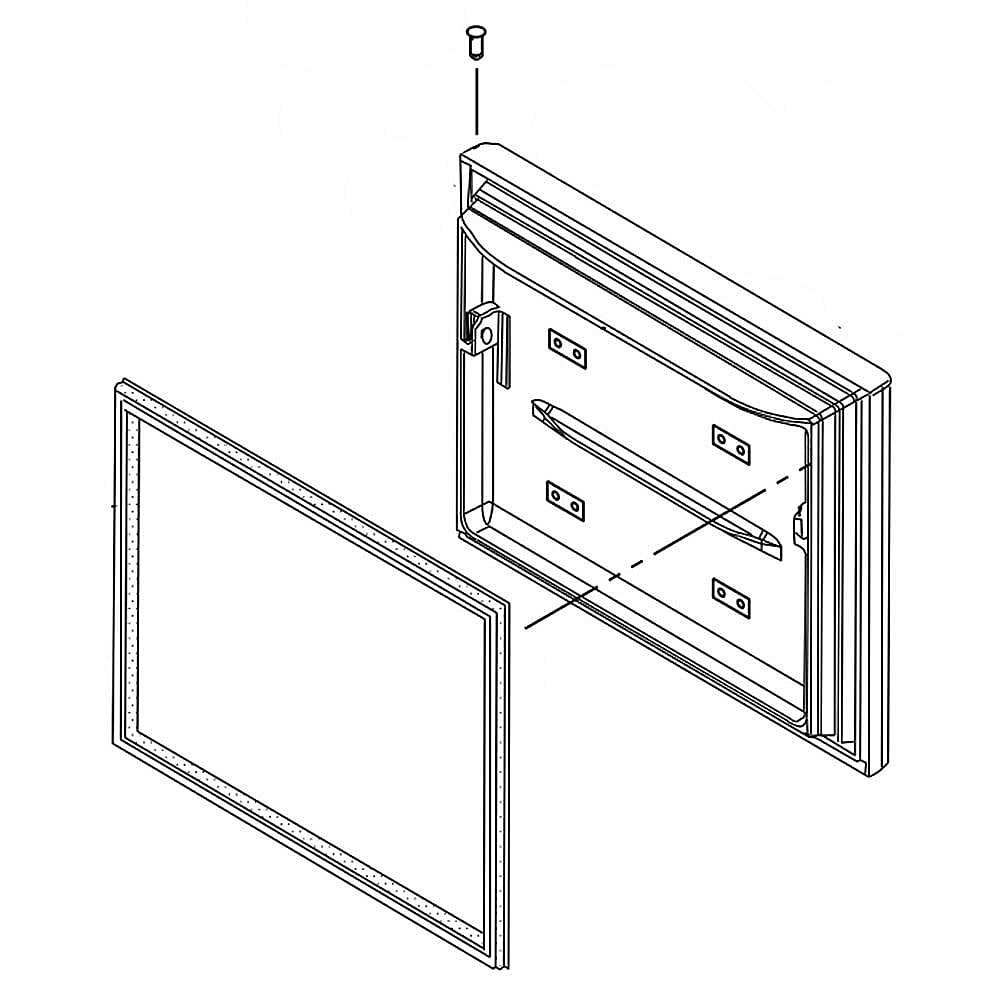 Photo of GE Part #lw10433608, Refrigerator Freezer Door Assembly (Stainless) | 39.25 x 29.75 x 11.25 from Repair Parts Direct