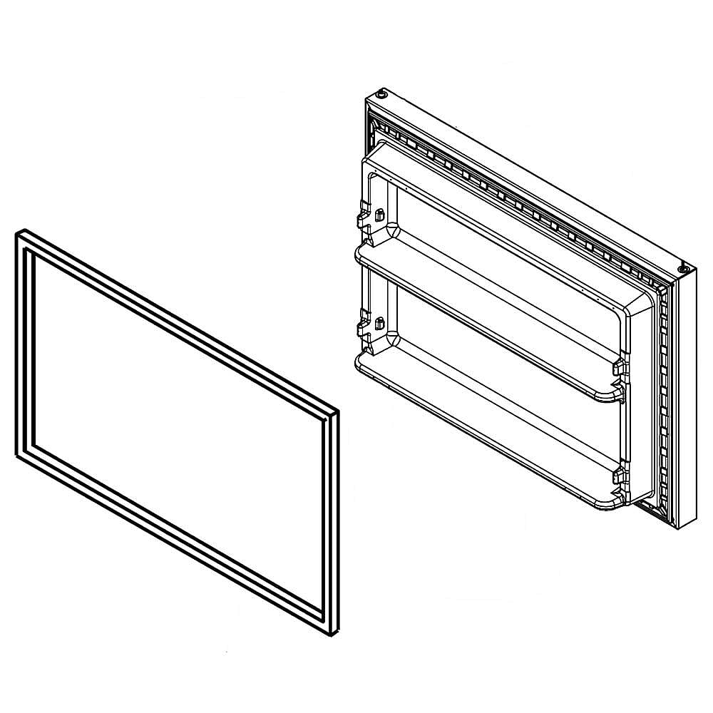 Photo of GE Part #lw10636404, Refrigerator Freezer Door Assembly (White) | 38.00 x 29.00 x 11.25 from Repair Parts Direct