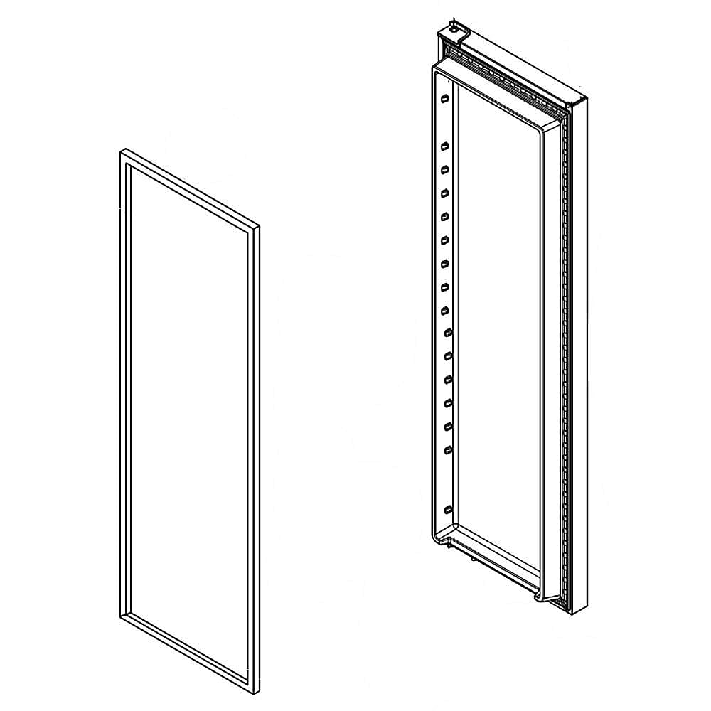 Photo of GE Part #lw10637748, Refrigerator Door Assembly (Stainless) | 73.00 x 24.00 x 12.00 from Repair Parts Direct