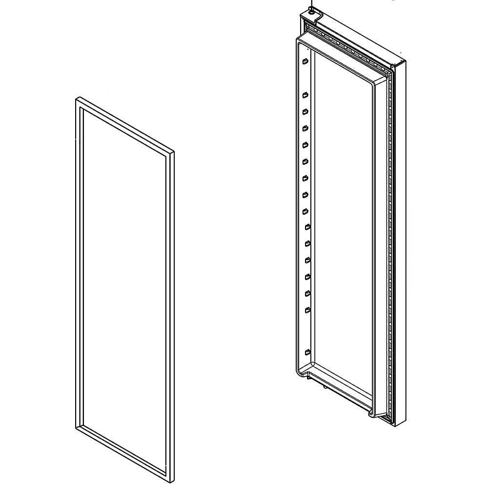 Photo of GE Part #lw10637805, Refrigerator Door Assembly (Stainless) | 74.00 x 24.00 x 11.50 from Repair Parts Direct