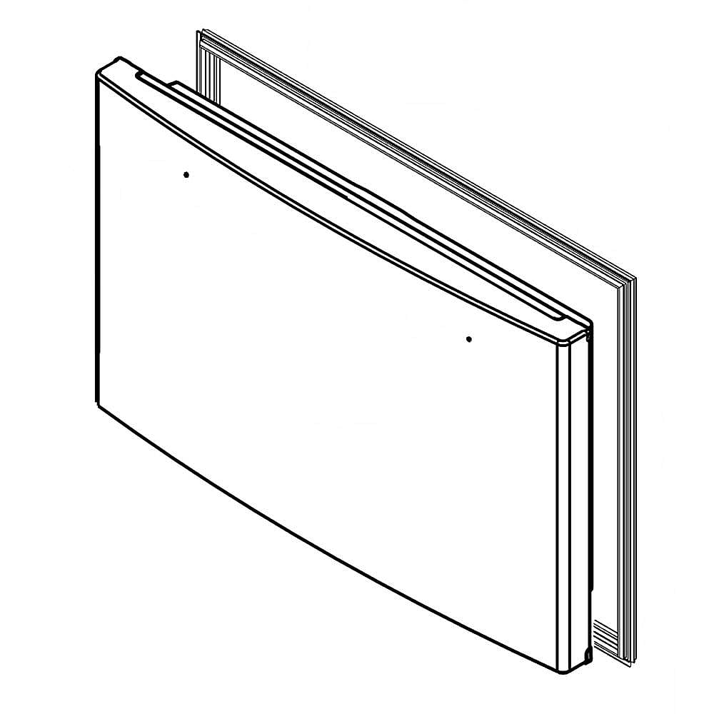 Photo of GE Part #lw10666172, Refrigerator Freezer Door Assembly (Stainless) from Repair Parts Direct