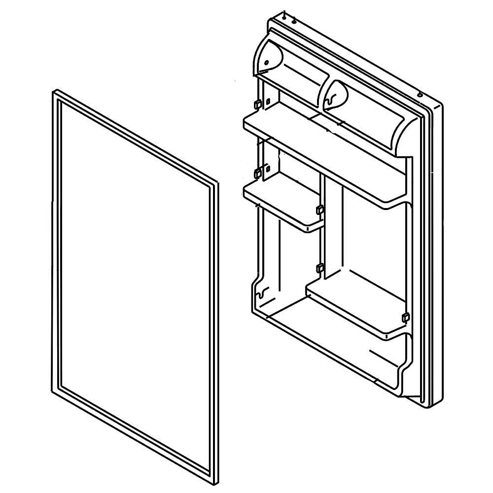Photo of GE Part #lw10668874, Refrigerator Door Assembly (Black) | 51.00 x 39.25 x 13.50 from Repair Parts Direct