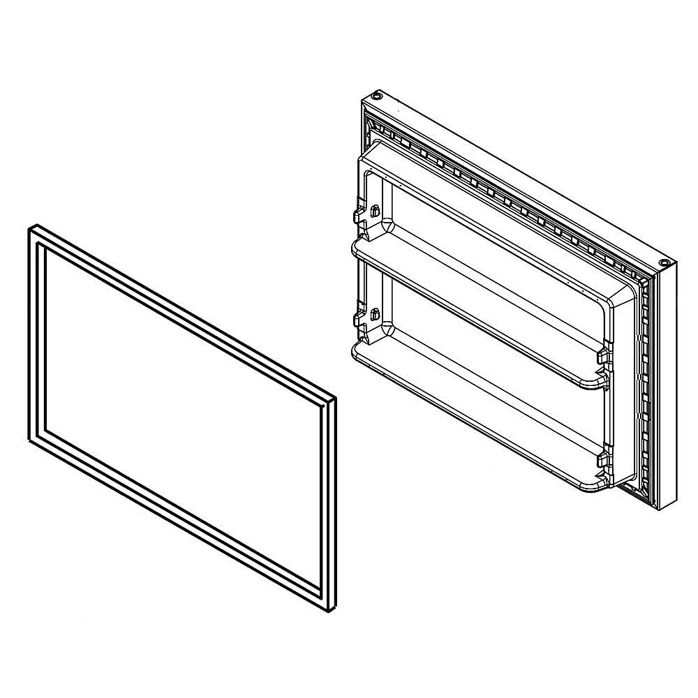 Part #lw10668875, Refrigerator Freezer Door Assembly (Black) / 39.00 x 30.00 x 11.00