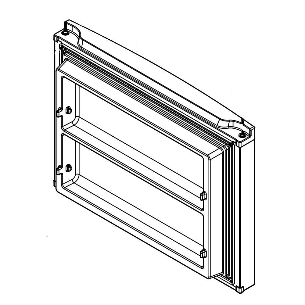 Photo of GE Part #lw10672966, Refrigerator Freezer Door Assembly (Stainless) | 38.50 x 29.50 x 11.00 from Repair Parts Direct