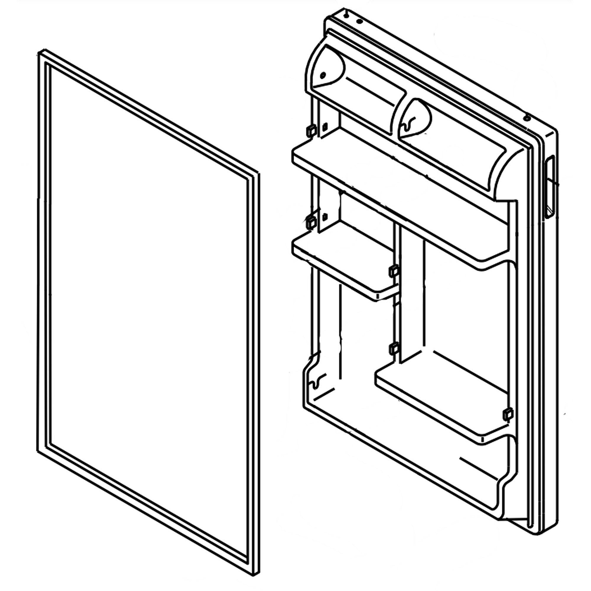 Photo of GE Part #lw10680726, Refrigerator Door Assembly (White) | 49.00 x 38.50 x 13.00 from Repair Parts Direct