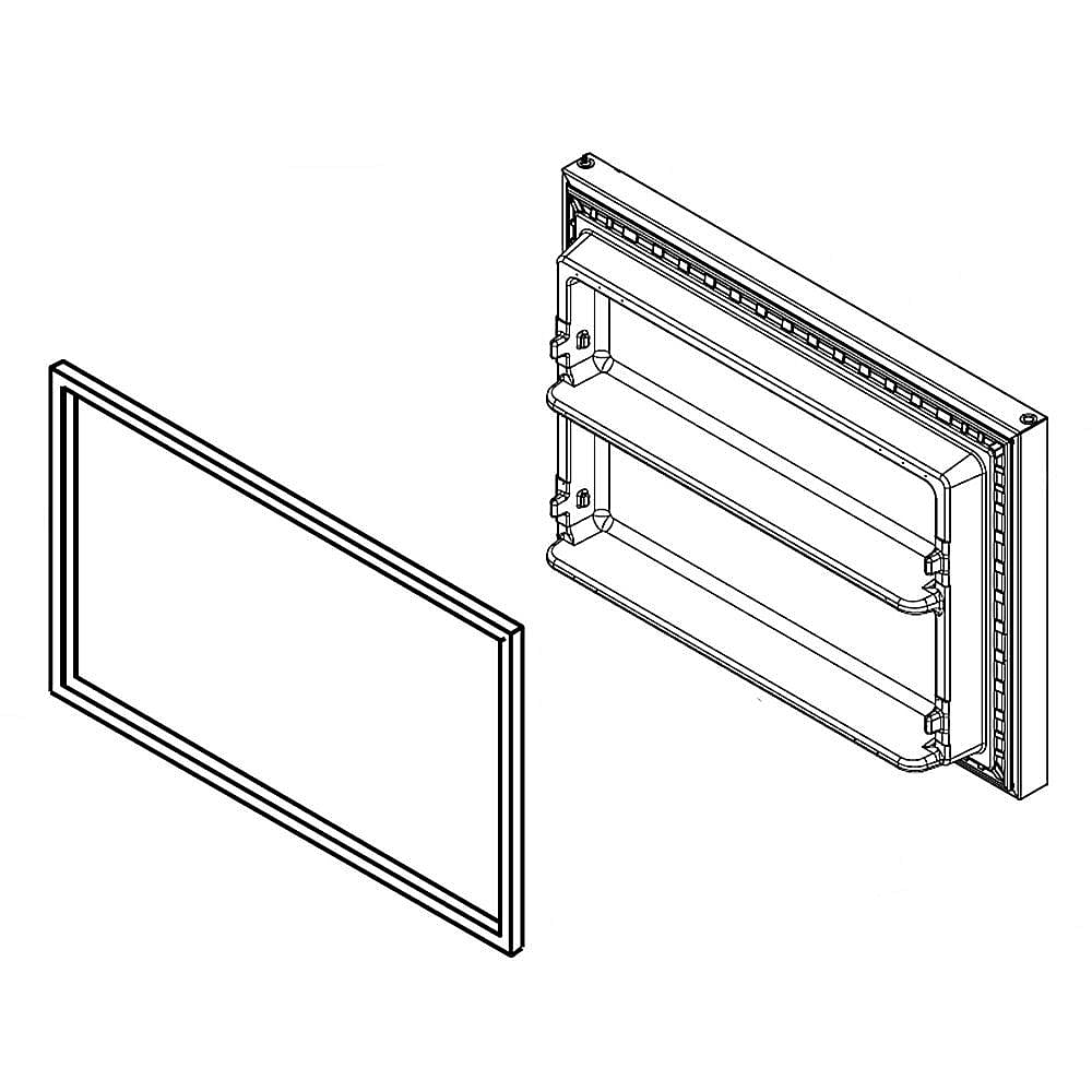 Photo of GE Part #lw10718980, Refrigerator Freezer Door Assembly (White) | 38.50 x 29.75 x 10.75 from Repair Parts Direct