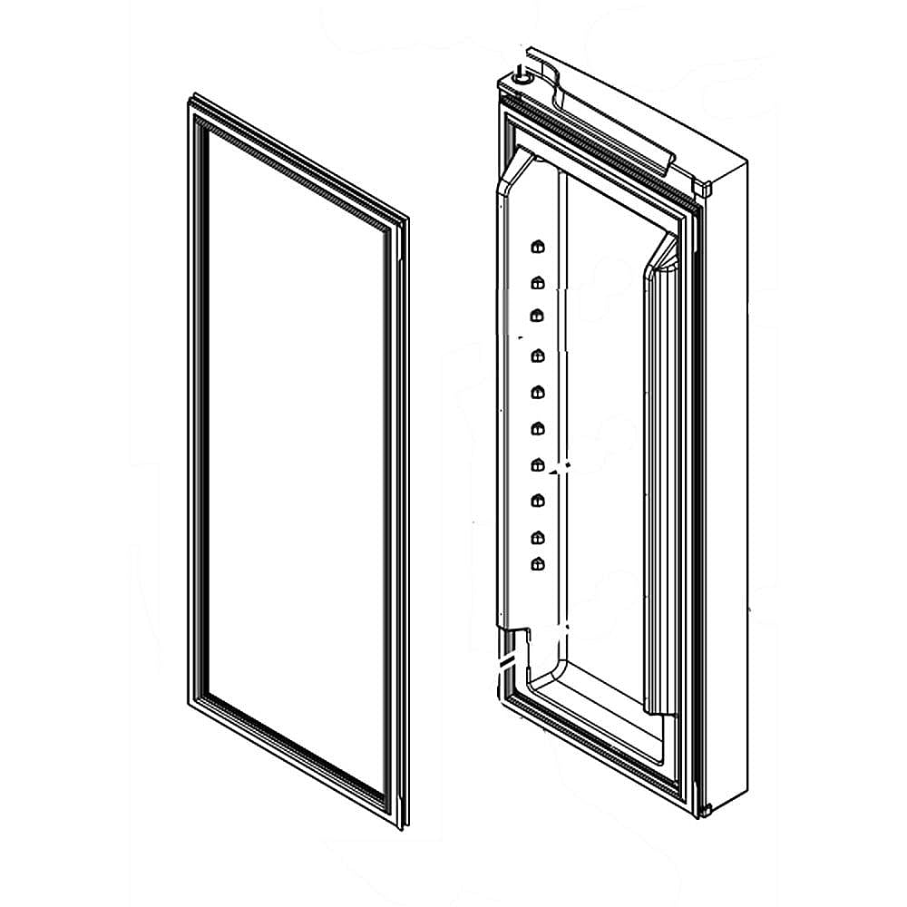 Part #lw10721540, Refrigerator Door Assembly, Right (White) (Replaces W10721540) / 49.00 x 26.00 x 13.00