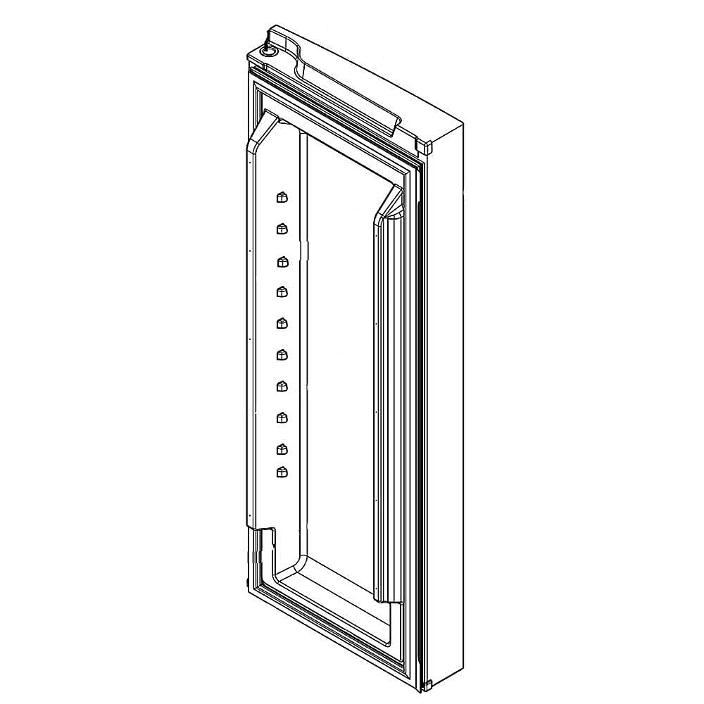 Part #lw10721542, Refrigerator Door Assembly, Right (Stainless) (Replaces W10721542) / 49.00 x 26.00 x 13.00