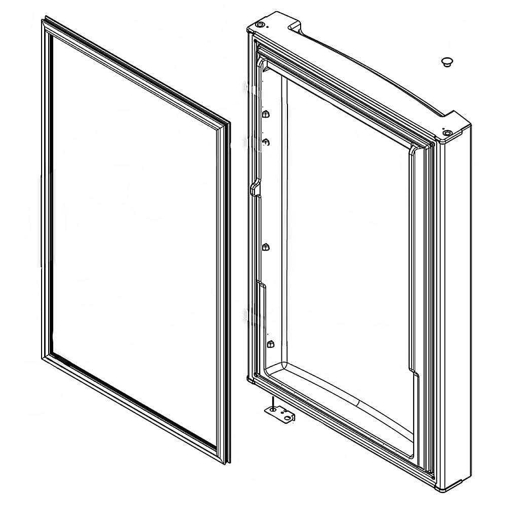 Photo of GE Part #lw10751127, Refrigerator Door Assembly (White) from Repair Parts Direct