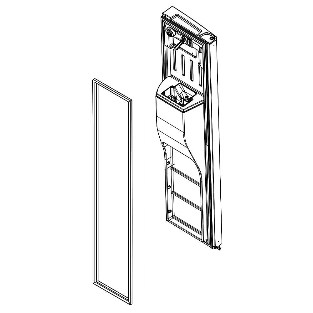 Part #lw10755634, Refrigerator Freezer Door Assembly (White) / 74.00 x 19.25 x 13.00