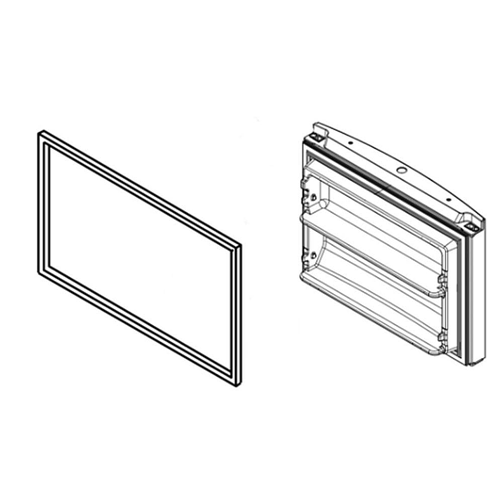 Part #lw10803963, Refrigerator Freezer Door Assembly (Black)