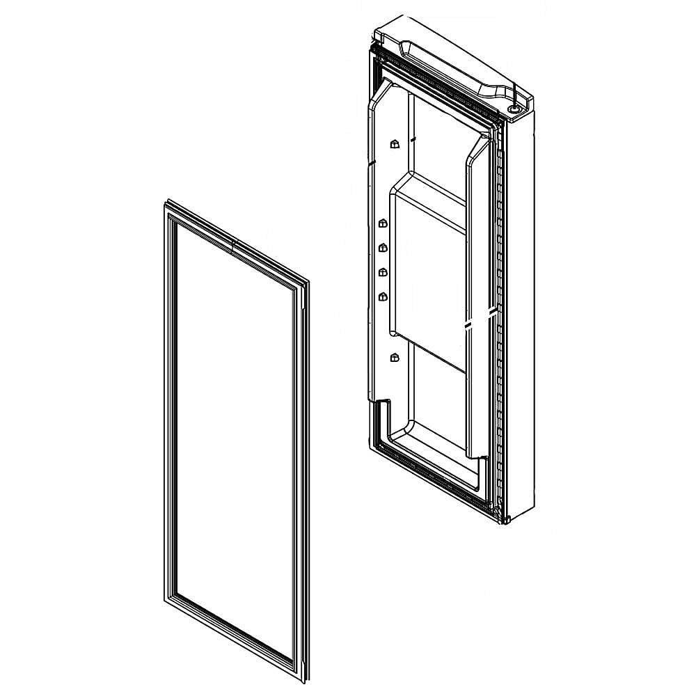 Part #lw10805364, Refrigerator Door Assembly, Left (Black)