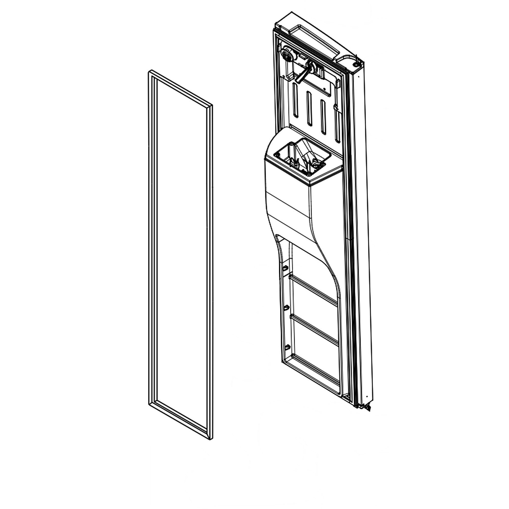 Part #lw10812473, Refrigerator Freezer Door Assembly (Black) / 0.11 x 0.11 x 0.11
