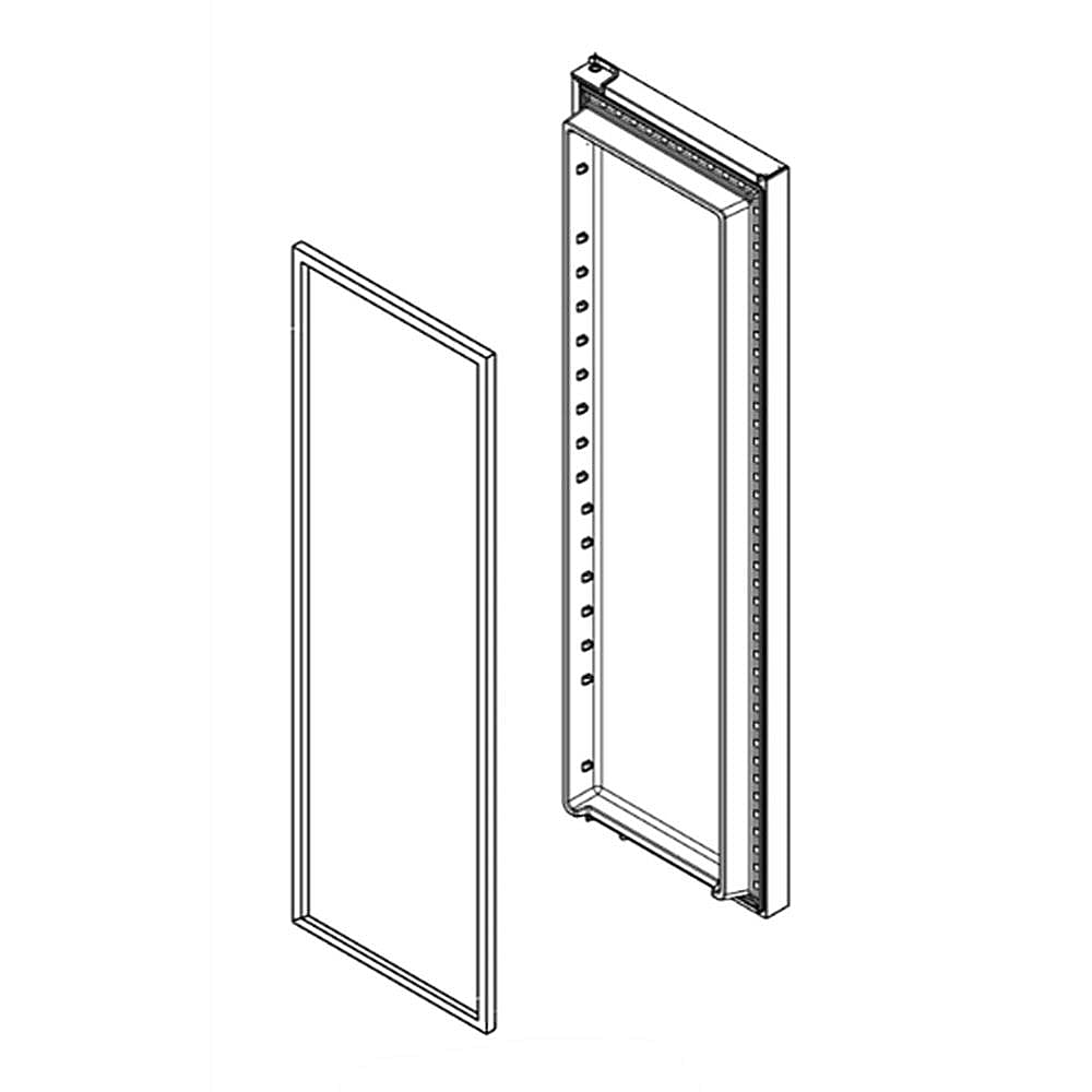 Part #lw10864694, Refrigerator Door Assembly (Black Stainless)
