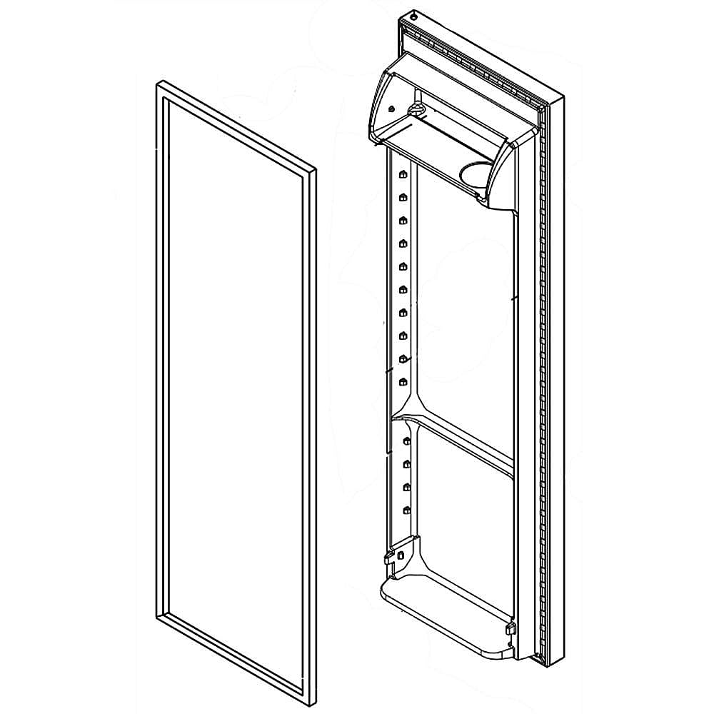 Part #lw10912320, Refrigerator Door Assembly (Black Stainless)