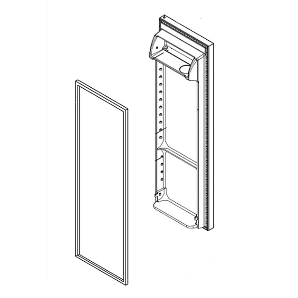 Part #lw10912381, Refrigerator Door Assembly (Black Stainless)
