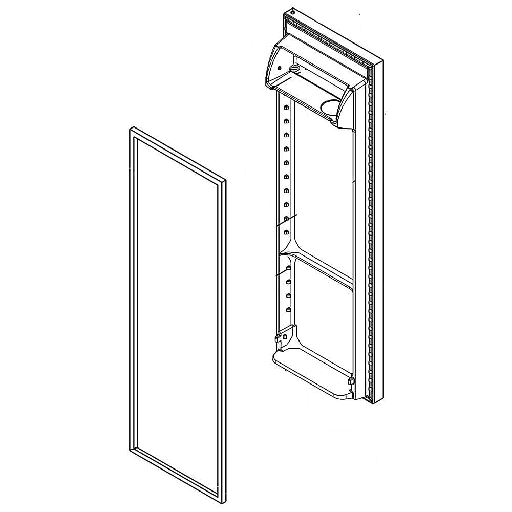Part #lw10913407, Refrigerator Door Assembly (Stainless) (Replaces W10913407) / 74.00 x 24.00 x 11.75
