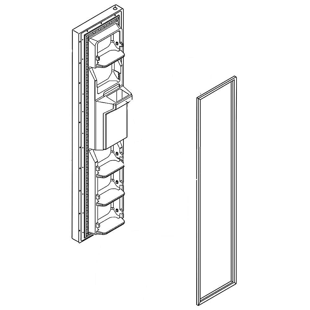 Part #lw11026331, Refrigerator Freezer Door Assembly (White)
