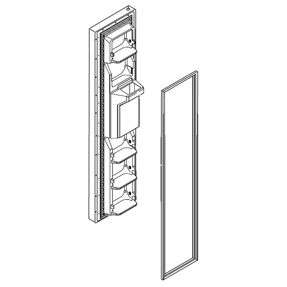 Part #lw11026360, Refrigerator Freezer Door Assembly (White)
