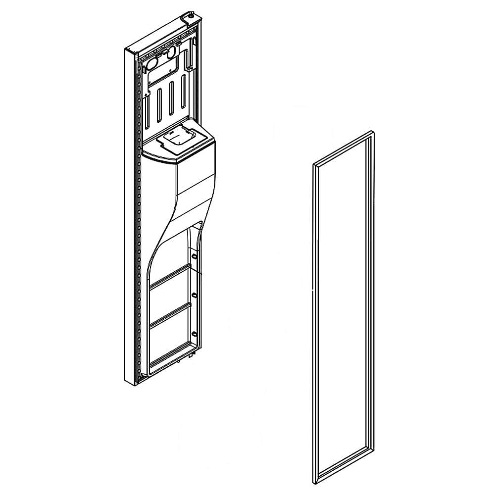 Part #lw11026425, Refrigerator Freezer Door Assembly (Stainless) (Replaces W11026425) / 73.00 x 19.25 x 13.50