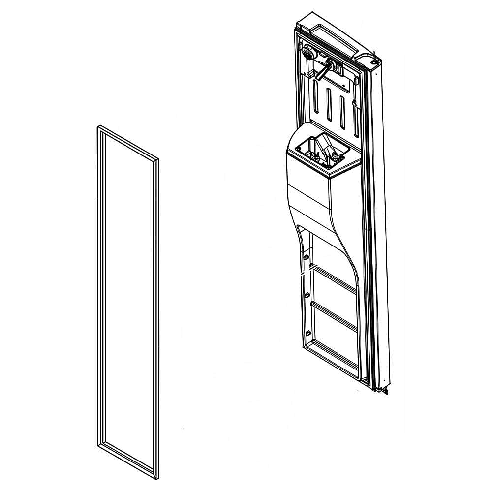 Part #lw11037733, Refrigerator Freezer Door Assembly (Stainless) (Replaces W11037733) / 74.00 x 19.25 x 13.00
