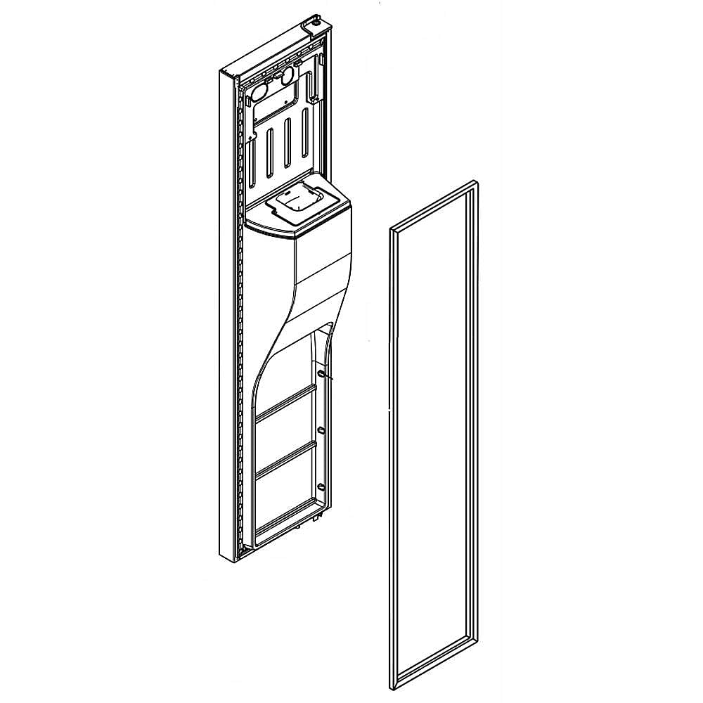 Part #lw11038917, Refrigerator Freezer Door Assembly (Black Stainless) | 1.00 x 0.11 x 0.11