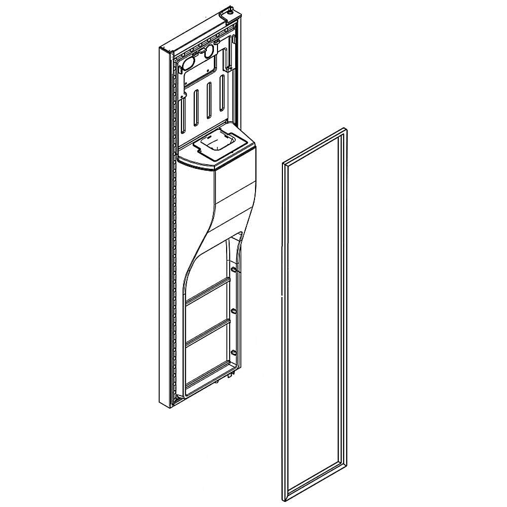 Part #lw11038922, Refrigerator Freezer Door Assembly (White) / 1.00 x 0.11 x 0.11