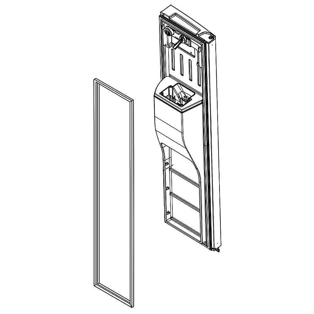 Part #lw11089000, Refrigerator Freezer Door Assembly (Black Stainless)