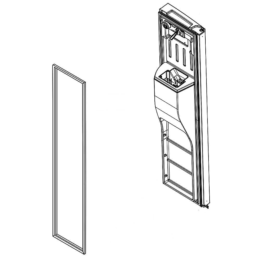 Part #lw11089021, Refrigerator Freezer Door Assembly (Black)