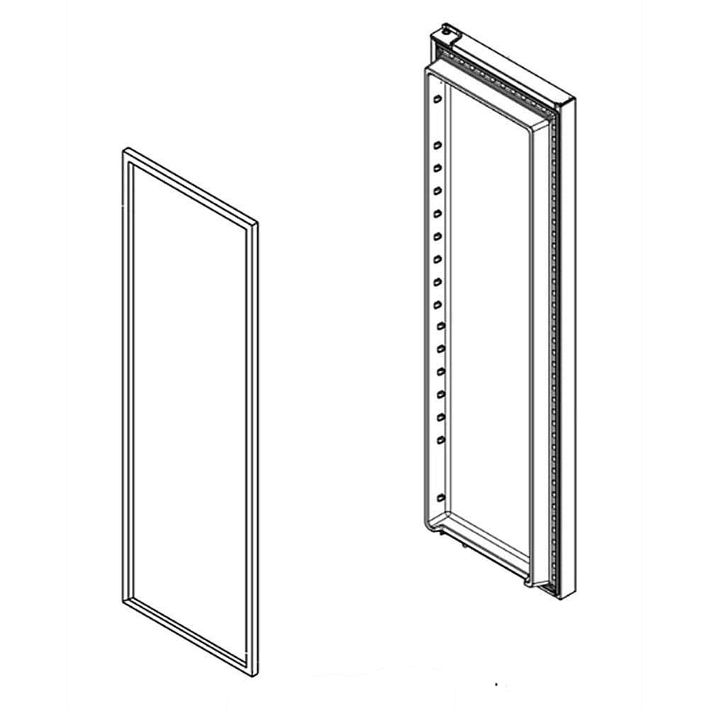 Part #lw11089631, Refrigerator Door Assembly (Black Stainless)