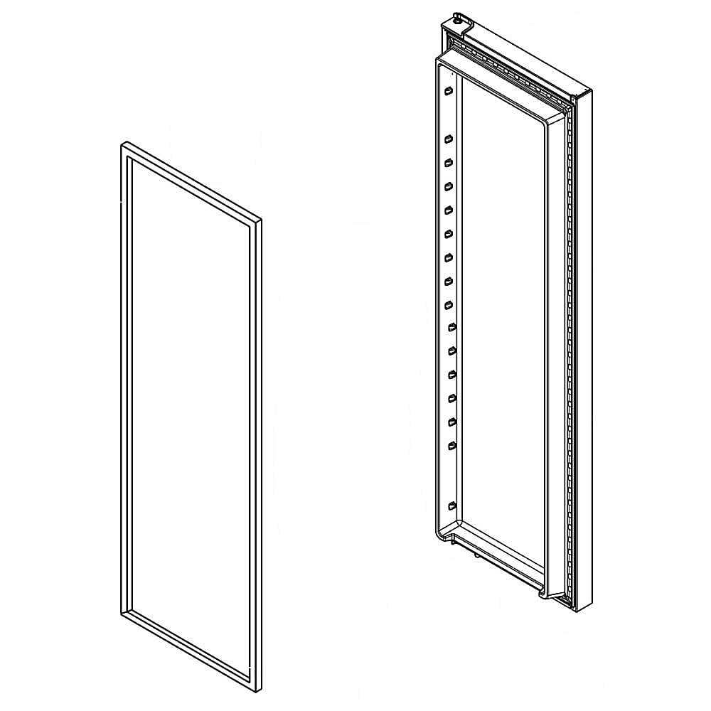 Part #lw11091610, Refrigerator Door Assembly (Stainless) (Replaces W11091610) / 74.00 x 24.00 x 11.50