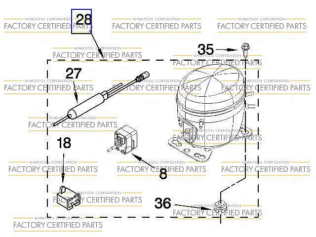 Photo of Refrigerator Compressor from Repair Parts Direct