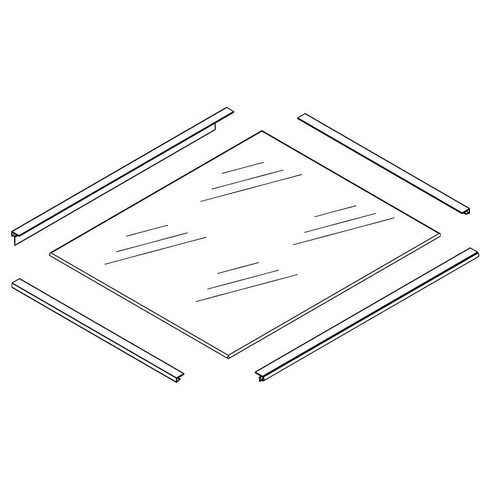 Part #w10151214, Refrigerator Crisper Cover Assembly / 15.25 x 0.35 x 24.15
