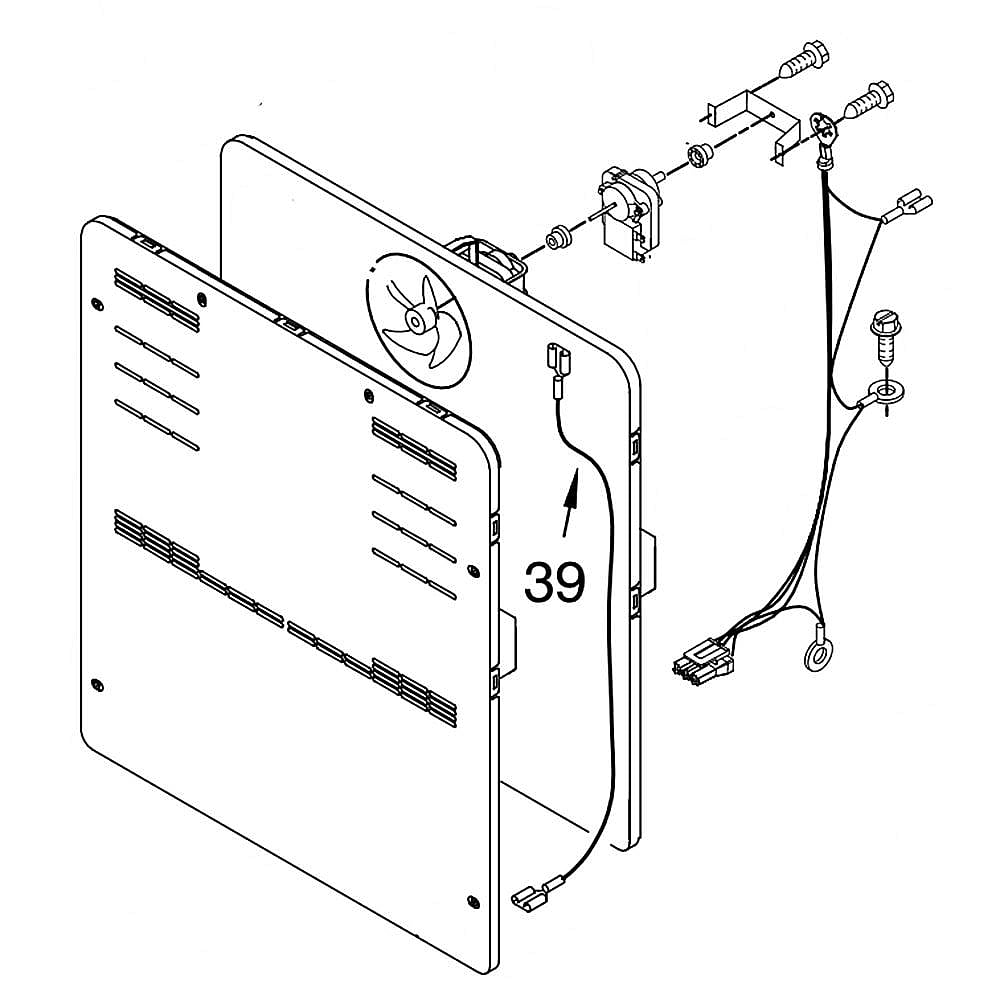 Part #w10299347, Wine Cooler Evaporator Cover And Fan Assembly (Replaces 4344840) / 18.00 x 5.00 x 20.50