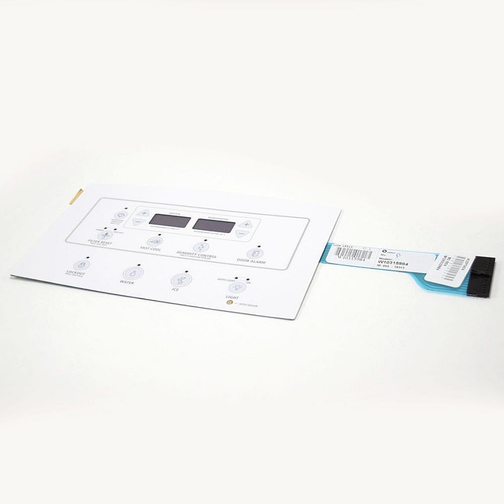 Part #w10882877, Refrigerator Dispenser Membrane Switch / 10.38 x 7.50 x 3.25