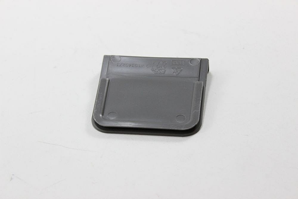 Part #wpw10353932, Refrigerator Toe Grille End Cap (Midnight Gray) / 2.50 x 2.50 x 0.50