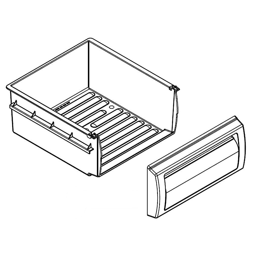 KitchenAid Part #w10407624, Refrigerator Crisper Drawer Assembly | 16.25 x 19.25 x 7.25