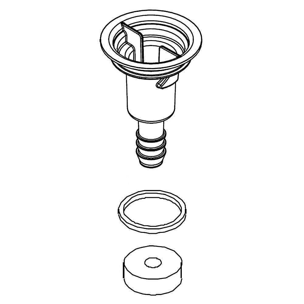 Part #w10503218, Refrigerator Drain Funnel (Replaces W10503250, Wpw10376582) / 3.00 x 2.25 x 2.25