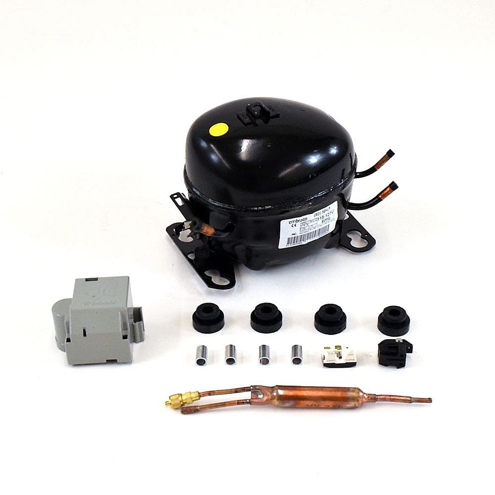Photo of GE Part #w10507466, Refrigerator Compressor | 12.75 x 8.50 x 8.25 from Repair Parts Direct
